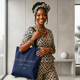 Tote Bag Côte d'Ivoire Abidjan Luxe Élégant Minimaliste
