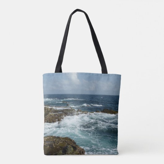 Tote Bag Côte rocheuse d'Aruba et océan bleu (Dos)