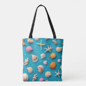 Tote Bag Côtière rustique - Coquillages, Poissons étoilés, (Dos)