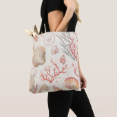 Tote Bag Côtière rustique - Coquillages, Starfish, Reef (16 (De près)