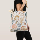 Tote Bag Côtière rustique - Coquillages, Starfish, Reef (24 (De près)