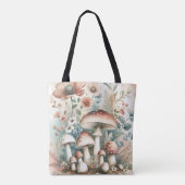 Tote Bag Cottage | Champignons et fleurs vintages (Dos)