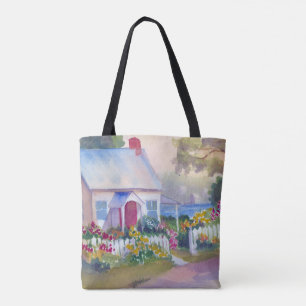 Tote Bag Cottage de Monhegan en été