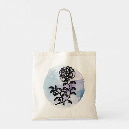 Tote Bag Cottage Rose Magic on Blue (Dos)