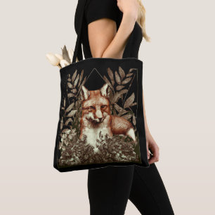 Tote Bag Cottagecore Fox Vintage