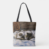 Tote Bag Couchage de chat sur un lit (Dos)