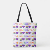 Tote Bag Couche arc-en-ciel Gâteau Coeur pourpre Fierté d'A (Dos)