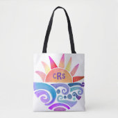 Tote Bag Couche d'aquarelle sur l'eau avec Monogramme (Devant)