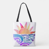 Tote Bag Couche d'aquarelle sur l'eau avec Monogramme (Dos)