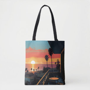 TOTE BAG COUCHER DE SOLEIL À PÈRE NOËL MONICA #1