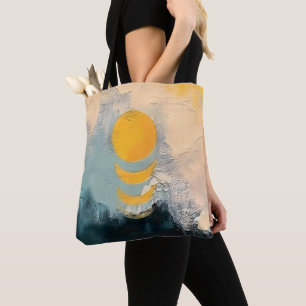 Tote Bag Coucher de soleil abstrait – Calme doré sur les ho