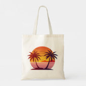 Tote Bag Coucher de soleil avec palmiers Vector-98803 (Dos)