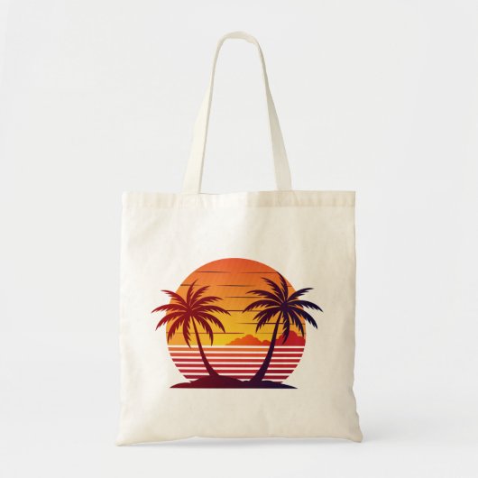 Tote Bag Coucher de soleil avec palmiers Vector-98803 (Devant)
