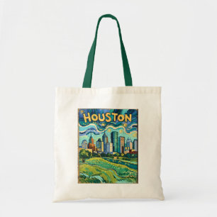 Tote Bag Coucher de soleil coloré sur la ville de Houston V