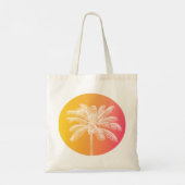 Tote Bag Coucher de soleil de palmier blanc tropical (Dos)