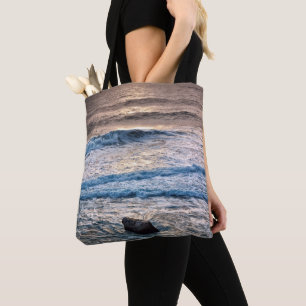 Tote Bag Coucher de soleil délicat sur la plage