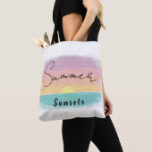 Tote Bag Coucher de soleil d'été sur la plage à Pastel (De près)