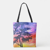 Tote Bag Coucher de soleil Dream paysage aquarelle art (Dos)
