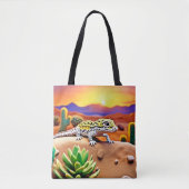 Tote Bag Coucher de soleil du désert de Gecko (Devant)
