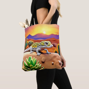 Tote Bag Coucher de soleil du désert de Gecko