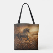 Tote Bag Coucher de soleil du ranch en cuir (Dos)