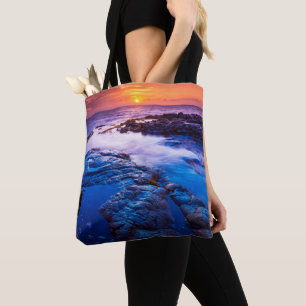 Tote Bag Coucher de soleil et bassin de marée à Hawaï