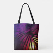 Tote Bag Coucher de soleil feuille Palm moderne tropical (Dos)