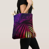 Tote Bag Coucher de soleil feuille Palm moderne tropical (De près)