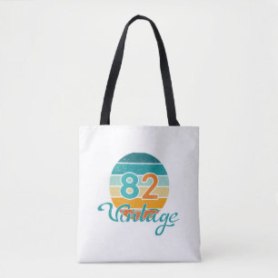Tote Bag Coucher de soleil Rétro 82 Vintage en détresse