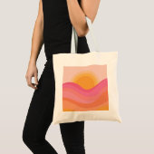Tote Bag Coucher de soleil rétro abstrait (Devant (produit))