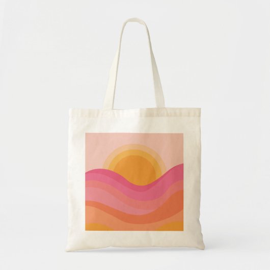 Tote Bag Coucher de soleil rétro abstrait (Devant)