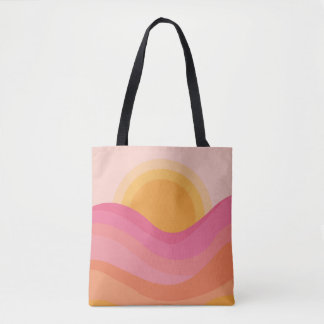 Tote Bag Coucher de soleil rétro abstrait