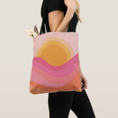 Tote Bag Coucher de soleil rétro abstrait (De près)