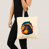 Tote Bag Coucher De Soleil Rétro Et Tête De Cheval (Devant (produit))