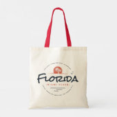 Tote Bag Coucher de soleil rétro Floride Miami Beach Palmie (Dos)