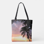Tote Bag Coucher de soleil romantique de palmier (Dos)