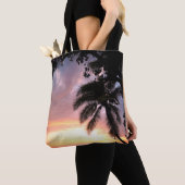 Tote Bag Coucher de soleil romantique de palmier (De près)