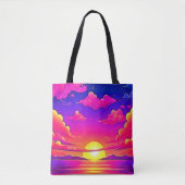 Tote Bag Coucher de soleil rose et violet (Devant)