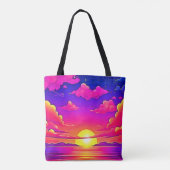 Tote Bag Coucher de soleil rose et violet (Dos)