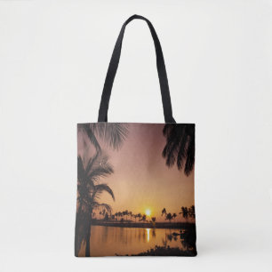 Tote Bag Coucher de soleil sur la baie d'Anaeho'omalu, gran