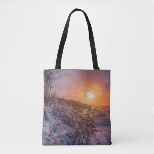 Tote Bag Coucher de soleil sur la côte de la mer des neiges