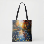Tote Bag Coucher de soleil sur l'impressionnisme des étangs (Devant)