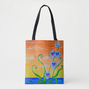 Tote Bag Coucher de soleil sur l'orchidée