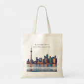 Tote Bag Coucher de soleil sur Toronto Aquarelle Enterremen (Dos)