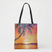 Tote Bag Coucher de soleil tropical (Devant)