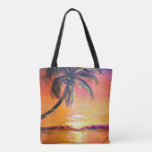 Tote Bag Coucher de soleil tropical (Dos)