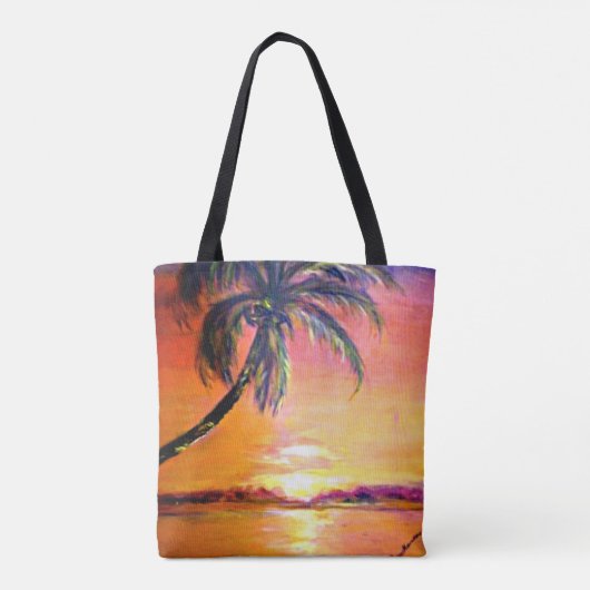 Tote Bag Coucher de soleil tropical (Dos)
