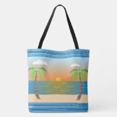 Tote Bag Coucher de soleil tropical (Dos)