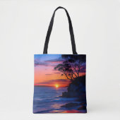 Tote Bag Coucher de soleil tropical (Devant)