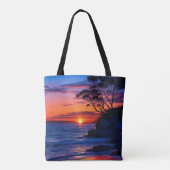 Tote Bag Coucher de soleil tropical (Dos)